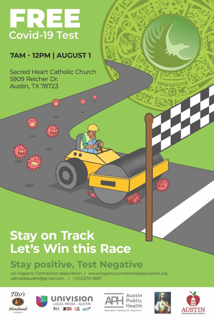 USHCAdeAustin's tweet photo. Hey Y’all! Our last testing event was so successful that we decided to do another one. Help spread the word!
#freecovidtest #Covid_19 #austin #Texas #atx #staypositivetestnegative https://t.co/28VrG1imSX