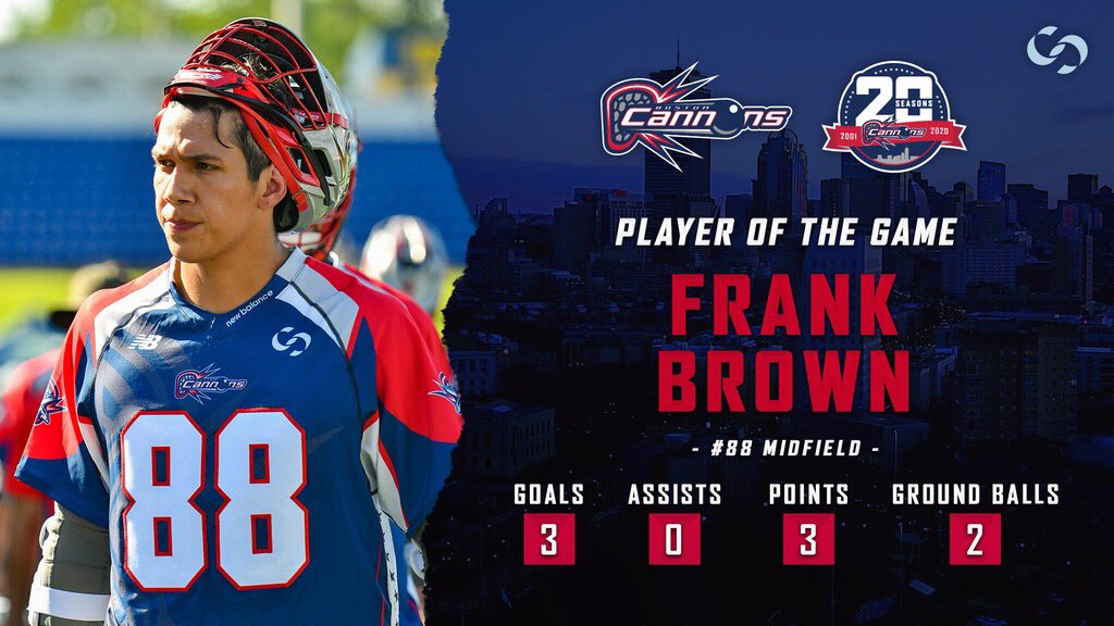 Frank Brown is the Suffolk Construction Player of the Game‼️ He had a 🧢🧢🧢 and picked up two ground balls in our 10-8 win over Denver #ReadyForBattle