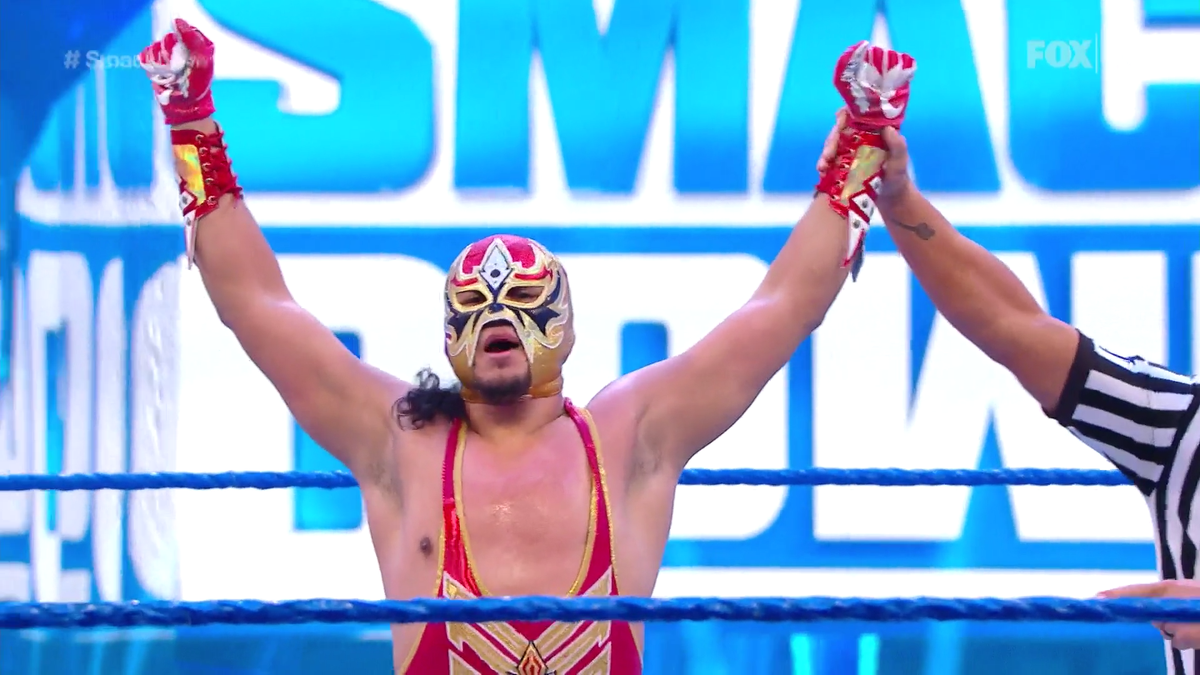 WWE's tweet photo. .@WWEGranMetalik earns a shot at the #ICTitle!!!!

#SmackDown @AJStylesOrg https://t.co/cm04aEwDSD