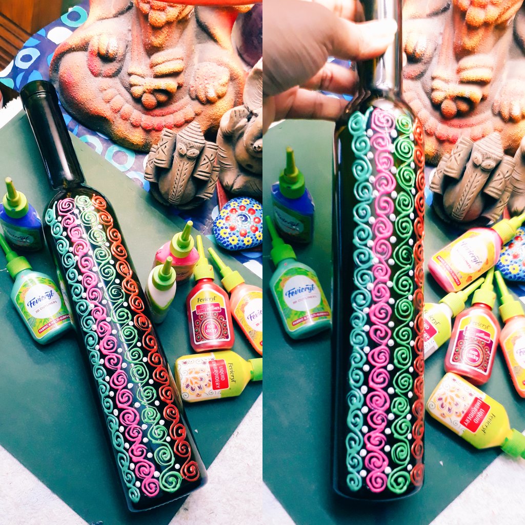 deepsiart's tweet photo. New bottle art work is coming!! 
#WorkinProgress
#keepfollow #creativity #bottleart https://t.co/1LdPzOKwNE