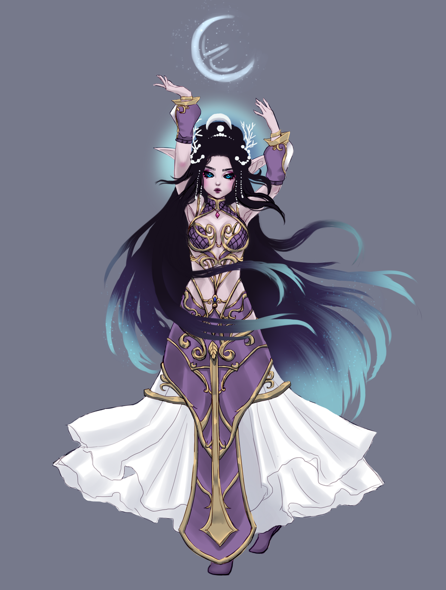 pinxiedreamdust's tweet photo. I finally have an entry for #artzerotheclipse ;w; It's just a re-draw of a previous pic, but I put a lot of effort into making it shinier and prettier than ever! My Kistra, for Lunar. I like the robe with the white, but also without.

#Warcraftart #nightelf #kaldorei https://t.co/CSQ64H8aPa