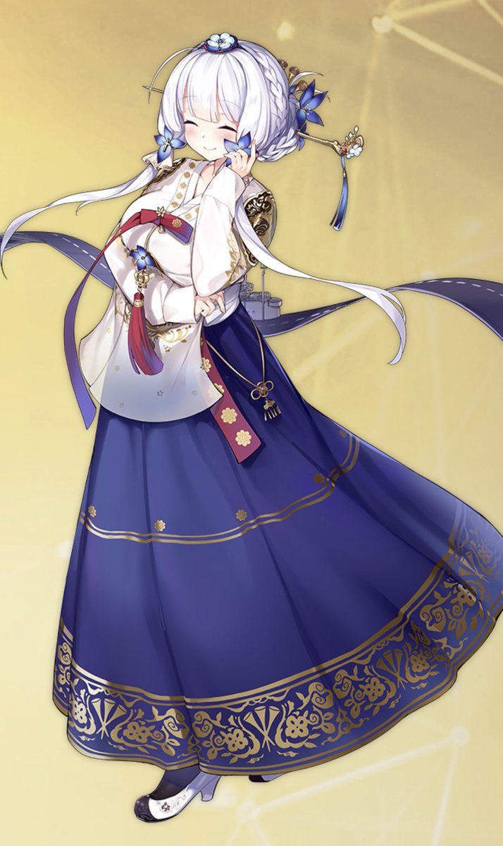 不見湍 イラストリアスちゃんはセクシーな衣装が複数あるけど 個人的には 韓国語版ベースのこの韓服風のがいちばん可愛いと思うんよな T Co Mo3r2l6hm9 Twitter