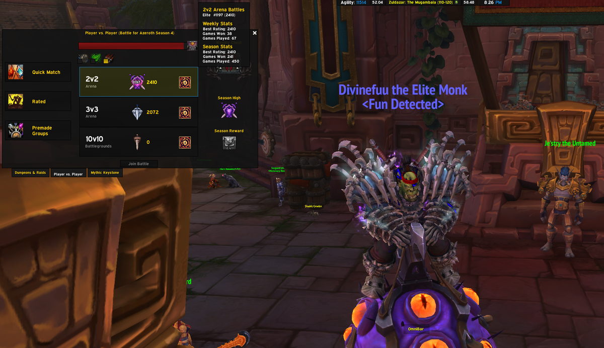 Nickell3636's tweet image. Make a goal, work for it, get it! This was a huge achievement for me! I never really pushed so hard on my WW monk in PvP. It was always the warrior 2400WW in 2's! Next goal is to achieve the Gladiator in 3's! Watch out, I will get Rank 1 one day! #pvp #arenas #windwalker #Wow