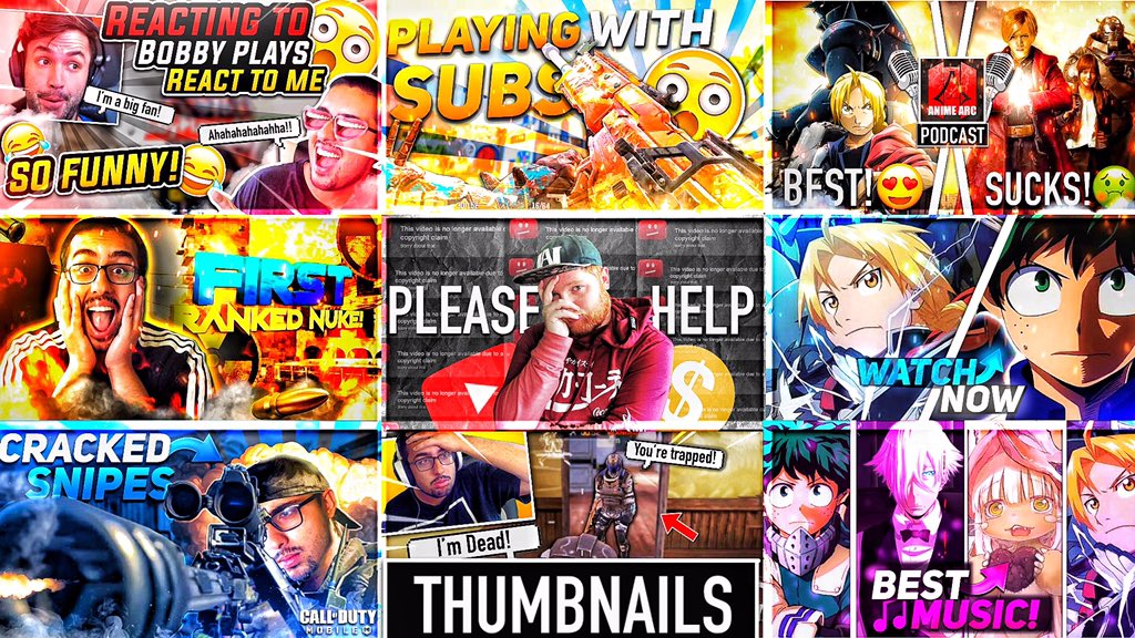 SlanuxYT's tweet photo. Hey everyone!😊
I’m a GFX Designer! ✅
If you need daily thumbnails/logos/channel banners/twitter headers/gaming overlays and other stuff! ❤️ Some of my recent work! 🔥
 🛑(RT&amp;DM) 🛑
#INeedGfx #GfxDisigner #Banner #NeedBanner #GFXDesigner #Gfx #Revamp #NeedThumbnails https://t.co/HV5KylU6xj