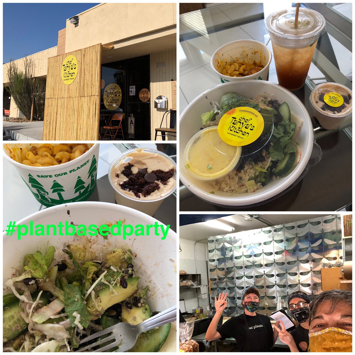 ejomo's tweet photo. #PlantBasedParty #DinerIsServed #CoachellaForever salad, #MacAndCheesy, #AguaFresca, and dessert #PeanutButterCupParfait from @cheftanyaskitch 1 of the few #vegan places in #PalmSprings @plantbasedpty July 24-26 benefits: @SupportandFeed1 @REVERB_org @gardein @PelaCase @ChowNow https://t.co/ogzbPpmemX