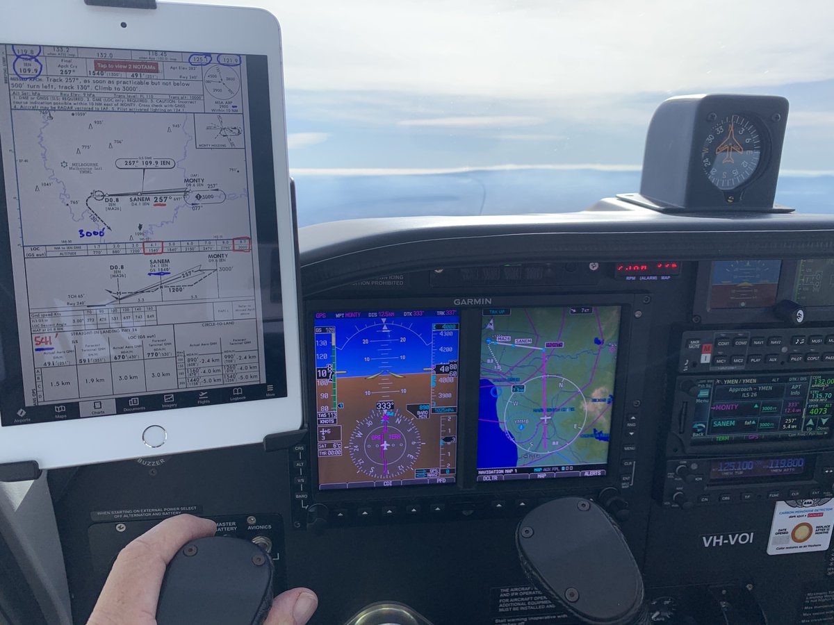 PaulMSouthwick's tweet photo. Flying IFR from YMEN. RNAV YMMB, ILS YMEN https://t.co/ogxgb6Gr2L