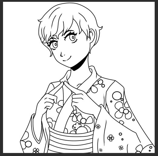 Oki I fixed some lines and added the yukata basic design!! now to add color https://t.co/vLS7CmAIE5 