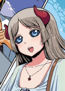 サキちゃんも反転目(黒白目)だけじゃなくてサキュバスのモチーフを取り入れようとしてたんですが、ネタ的に入らなくて生かせなかった…

今回出てきた伊木橋先輩のモチーフも、わかる人にわかればいいかなという感じですが、サキちゃんと関連性がありそうに見えちゃうのでツノは最終的に取りました。 