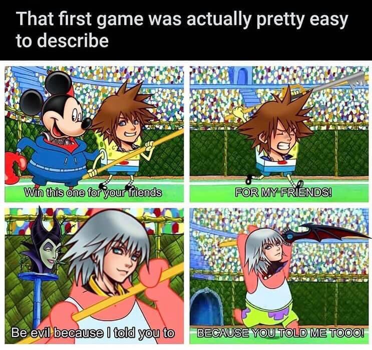KindredHikari's tweet photo. KH1 in a nutshell 😆😆 https://t.co/5SOrfkoHrA