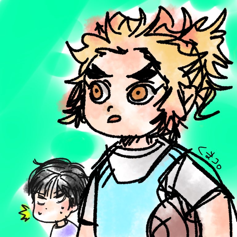 鬼滅の刃 昨日はスポーツの日 みたいで バスケの話で盛り上がり スラダンのキャラをたくさ くまコのイラスト