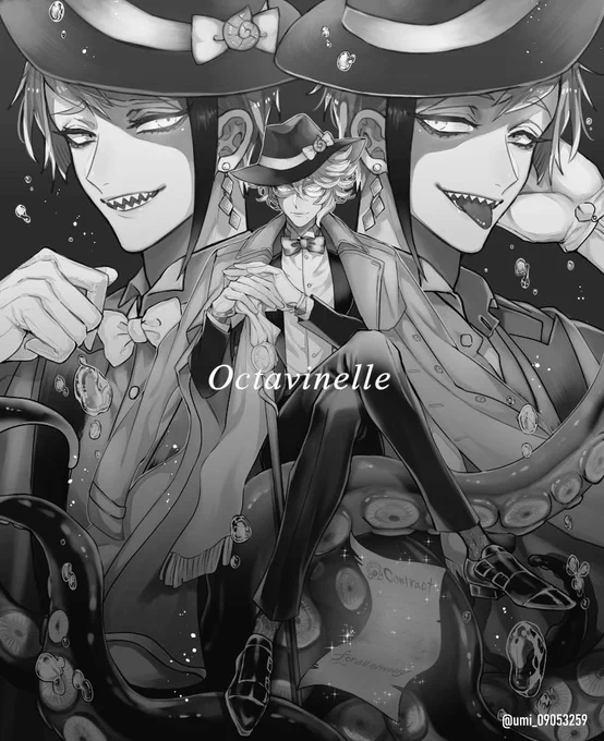 #絵をモノクロにするとかっこいい
もっと暗い彩度でイラスト描いてみたいな 