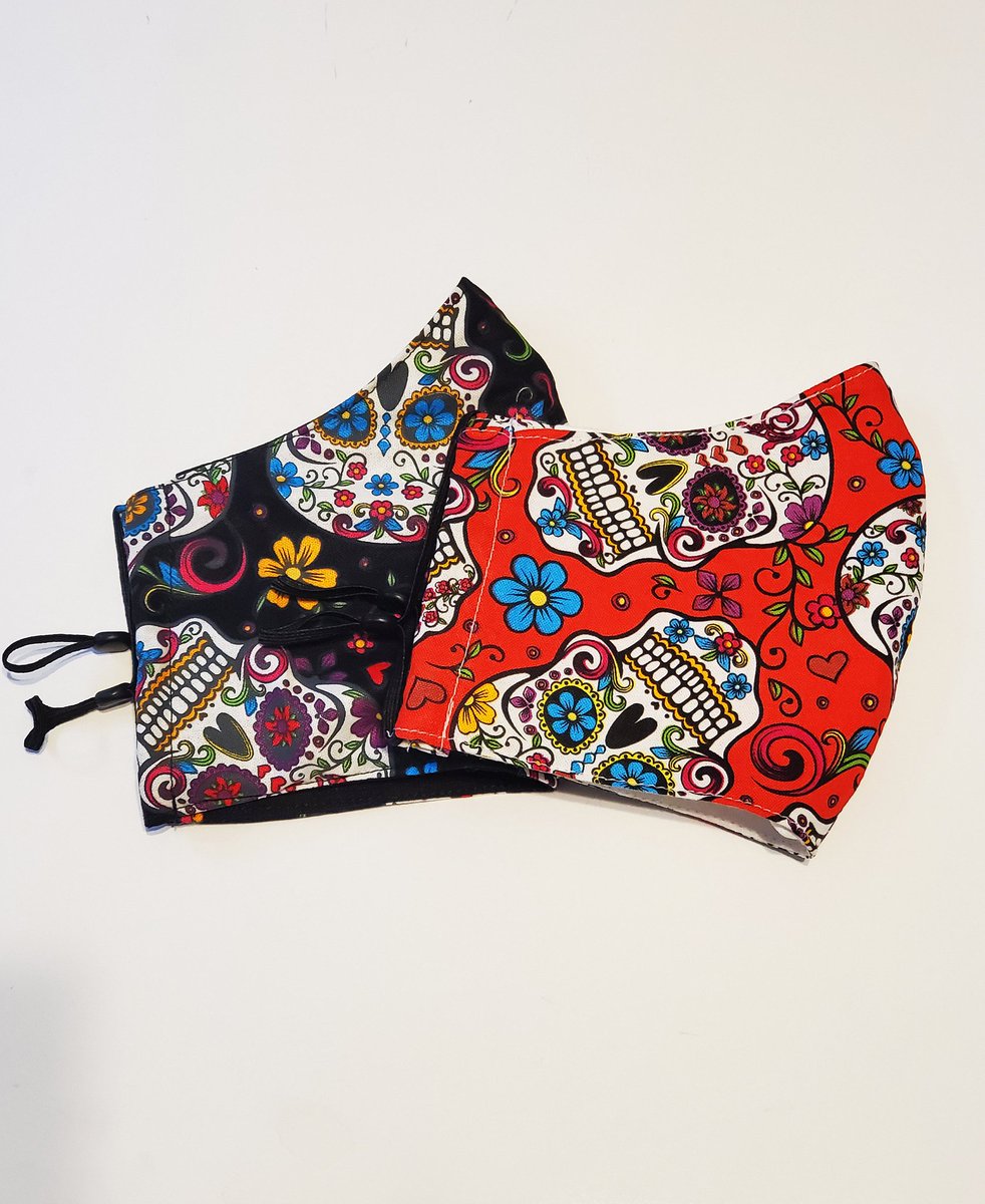 Janee_Michal's tweet photo. Back in stock! #etsy shop: Day of the Dead Face Mask with Filter Pocket - Washable Double Layered with Adjustable Elastic and Optional Nose Wire #facemask #pocketfilter #dayofthedead https://t.co/S2xTGZge3t https://t.co/QKE1hO9ONJ