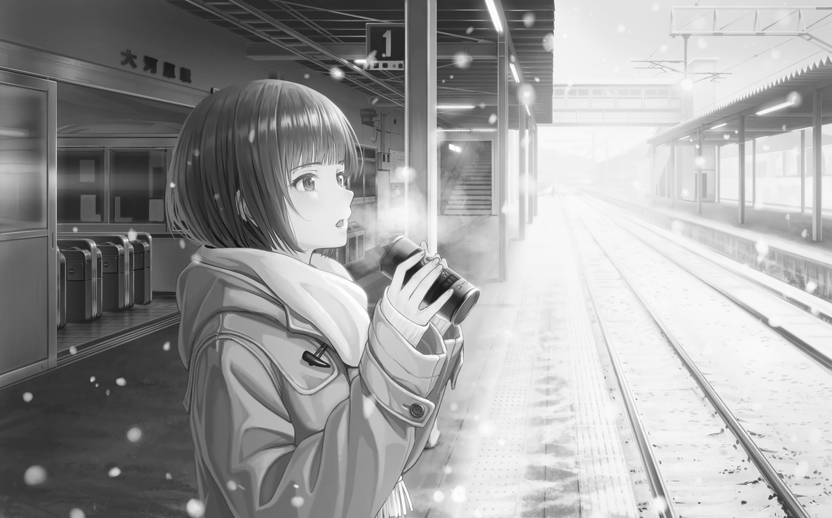 #絵をモノクロにするとかっこいい
人魚がかなりくっきりしてていい感じ。
これくらいハッキリ明暗分けた方が見栄えするみたいですね。
イルミネは昔の写真っぽい