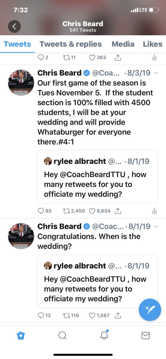 CoachBeard's tweet photo. Promise kept. Congrats Justin &amp; Rylee on your wedding. Hope you enjoy the @whataburger 
#4to1 https://t.co/3AkLYMFexC