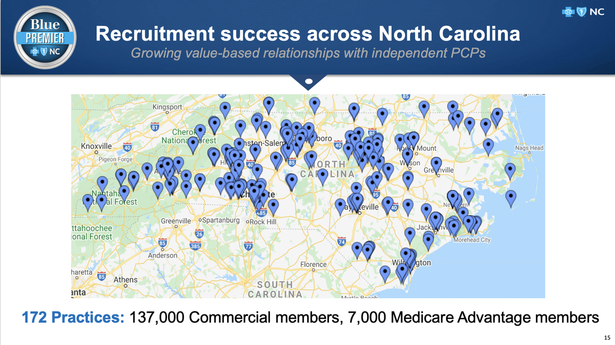 17/ We are expanding the partnership in North Carolina as more practices sign up every day. This map is already woefully out of dateWe can't wait to add Medicaid lives in value contracts as soon as we can (and hope  @SecMandyCohen is successful at Medicaid expansion )