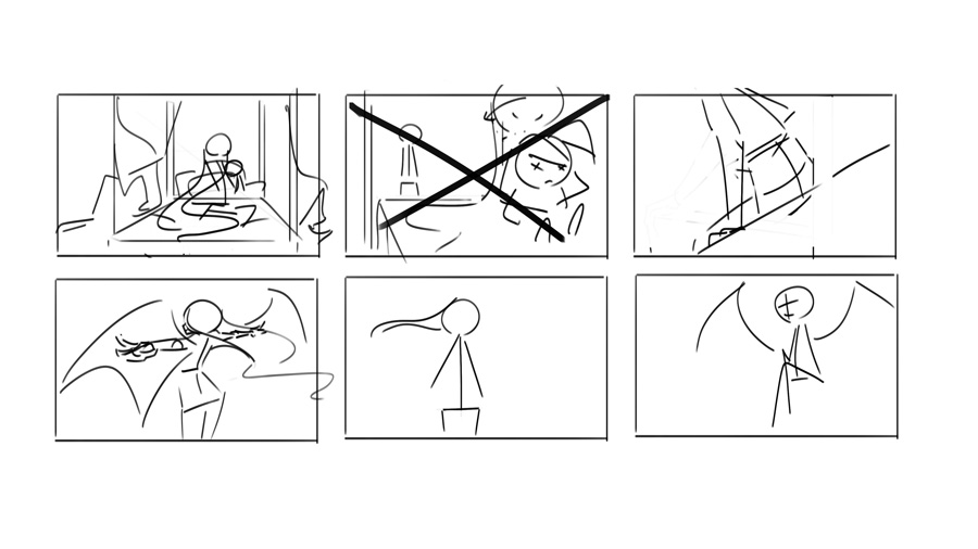 Making Phantom Rose (6): Examples of storyboards I made for the cutscenes and trailers. You may notice familiar scenes if you played the game
ファントムローズ メイキング6:カットシーンのいろんなストーリーボードです。多分ゲームのどこかでみたことがあるシーンがあるはずだと思います 