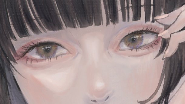 1girl solo black hair bow bangs black bow looking at viewer  illustration images