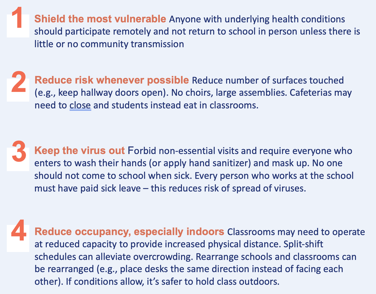 12/17 Schools top of mind. Risk to staff, vulnerable household members, risk from older kids all must be considered. Anyone can open schools. Keeping them open is the hard part. Reality: we need to try, carefully, and learn as we go. Learning/schools - what a novel idea.