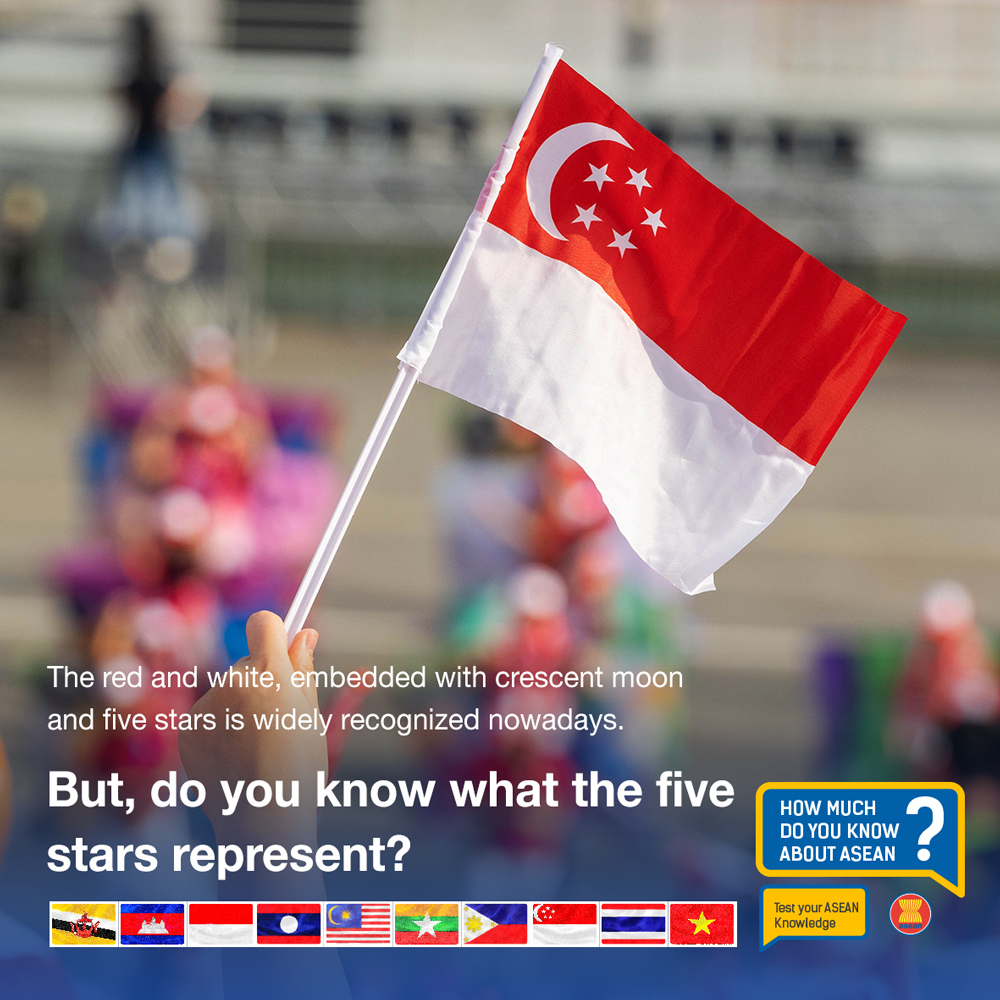 ASEAN on Twitter: "Unveiled for the time 3 December 1959, the flag #Singapore flies proudly to display the country's spirit of unity. The red and white flag, embedded with