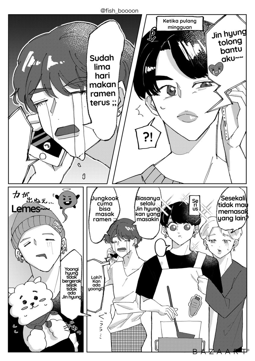 ReienCiel's tweet photo. @fish_boooon (INA TRANS)

Jin adalah mental support untuk member✨
#JIN  #진 #Seokjin #BTSfanart 

完成しました！素敵な作品ありがとうございます。ジンニの役割はやはり精神的支柱ですね〜🥺

次回また翻訳させてください❣️ https://t.co/E61YYA4lgK
