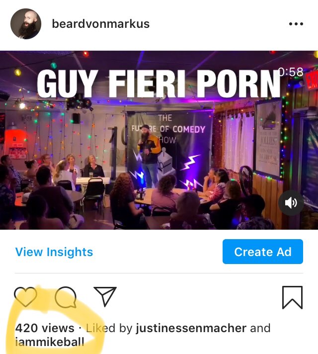 BeardVonMarkus's tweet photo. When my video hits 420 views and @justinsenmacher is at 69 views, #realopenmicsofhollywood unlocks a new level in “Comedy” https://t.co/hd5al1jV9z