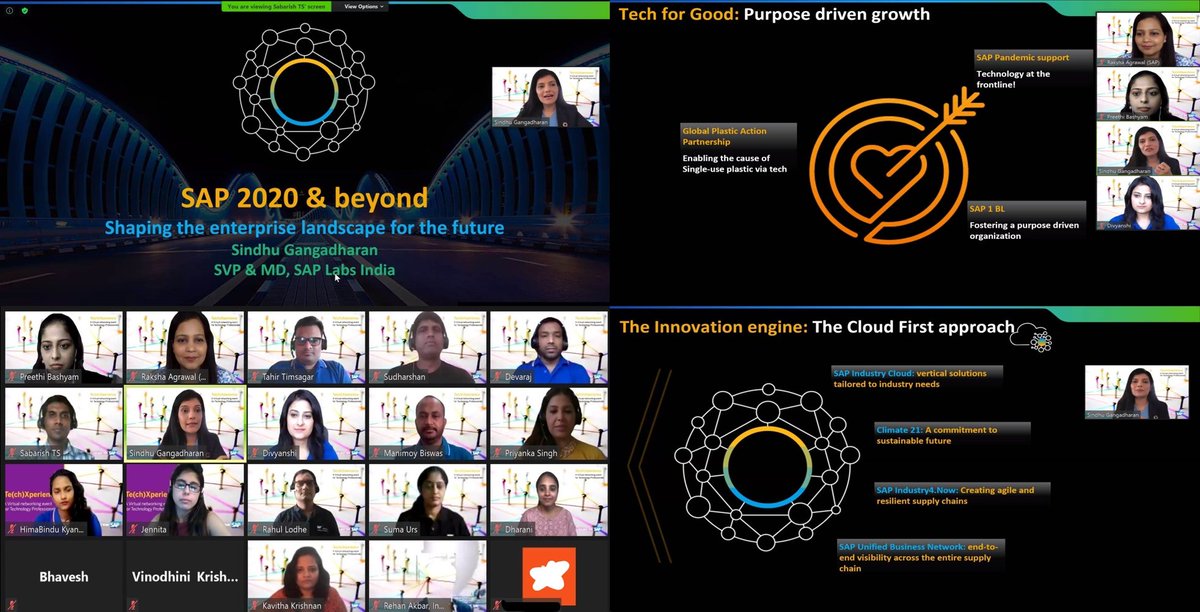 Divyanshi439's tweet image. Another feather in the cap!#SAPLabs,India has successfully hosted first #virtualevent ,Te(ch)Experience–A #virtualnetworking event for Technology Professionals

Big #shoutout to #leadership team and 145+participants who took their precious time out in making this #successfulevent