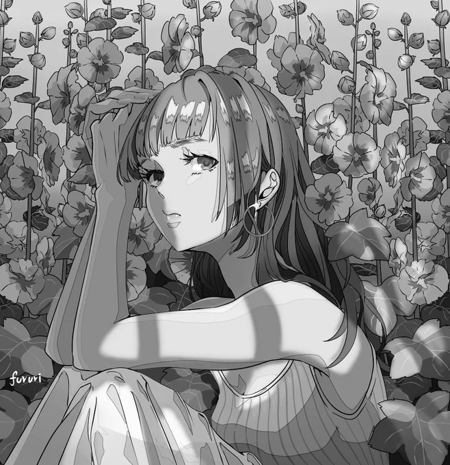 #絵をモノクロにするとかっこいい 