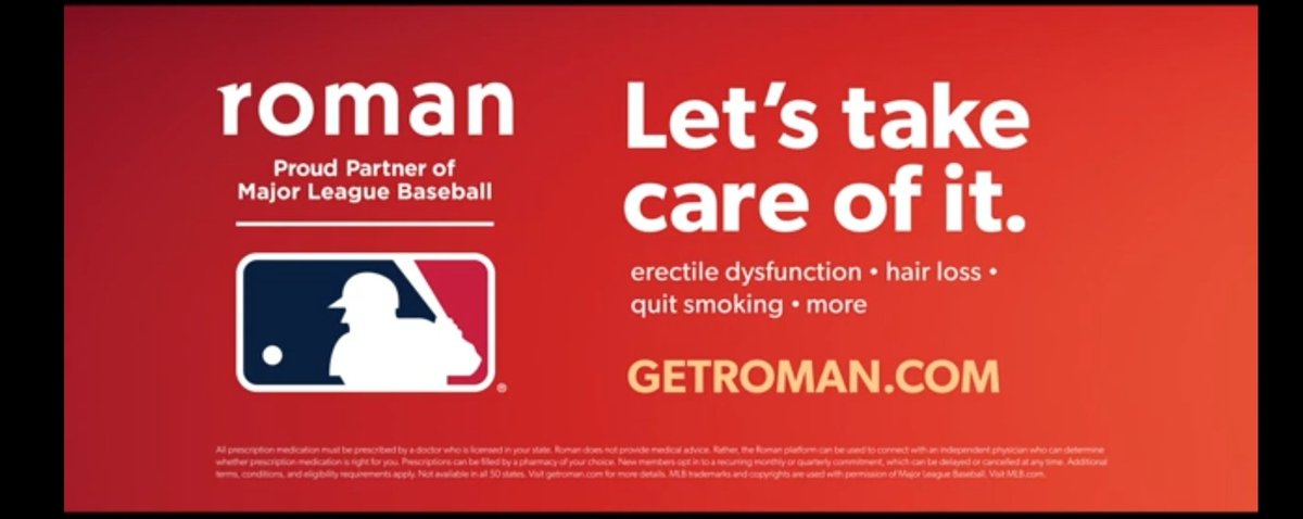 133. WHAT ARE THE ODDS THAT THE  #MLB IS PARTNERING WITH A COMPANY CALLED  #ROMAN?  #LetsTakeItOutside 