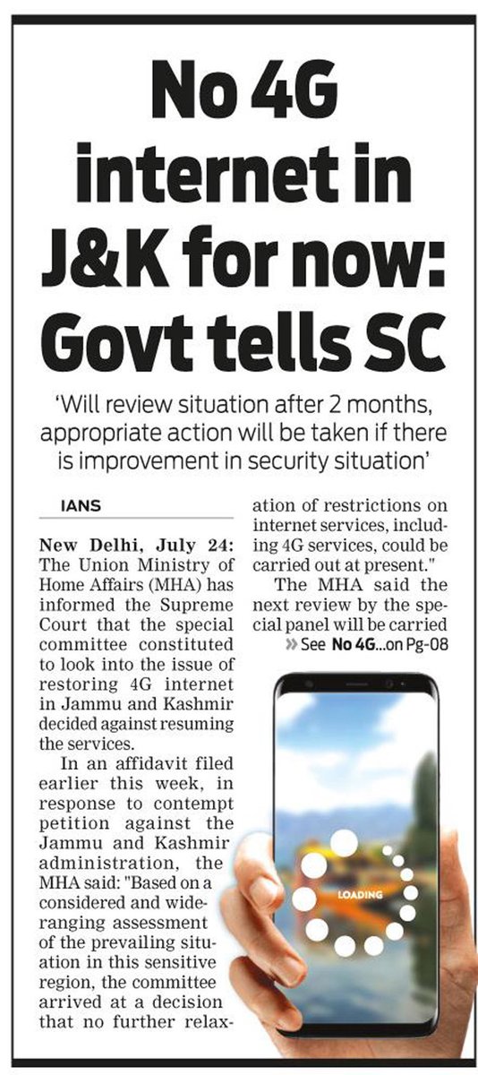 RatherNazaket's tweet photo. #Restore4GInJammuAndKashmir
@PMOIndia @narendramodi
@DrJitendraSingh @AmitShah
No #4G_internet in J&K Now
#Govt tells #SC https://t.co/rUioeUjvCs