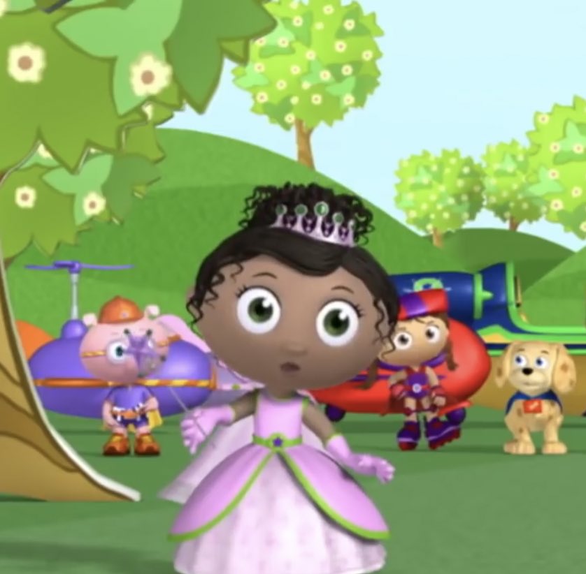Princess Pea from Super Why -she’s a super hero who does grammar stuff