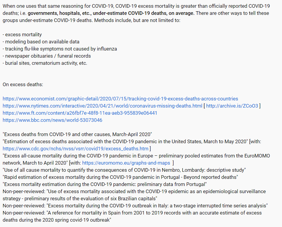 11/Part 4/ stated that excess mortality shows COVID-19 deaths are under-estimated, and thus IFR is under-estimated.If so, then this makes the IFRs on this thread ~25% larger, on average.Further context on this below: https://twitter.com/AtomsksSanakan/status/1286027881492209664