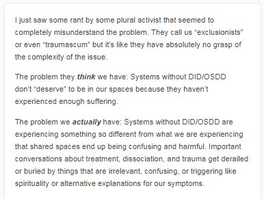 7FracturedSoul's tweet photo. Discoursedingo addresses this issue simply and eloquently. #DID #dissociativeidentitydisorder #pluralgang #sysmed https://t.co/9PNic19udP