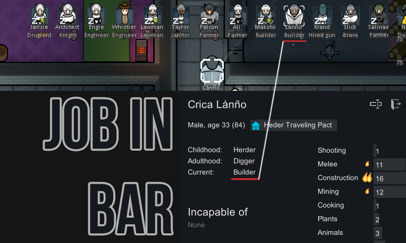 Rimworld Mod Pa Twitter 1 1 Job In Bar 入植者の役職名 肩書きを入植者バーの名前の下に表示します 入植者の肩書きは 略歴の名前変更ダイアログで変更できます インターフェイス ユーティリティ T Co 3j2weifiww リムワールド Mod Rimworld