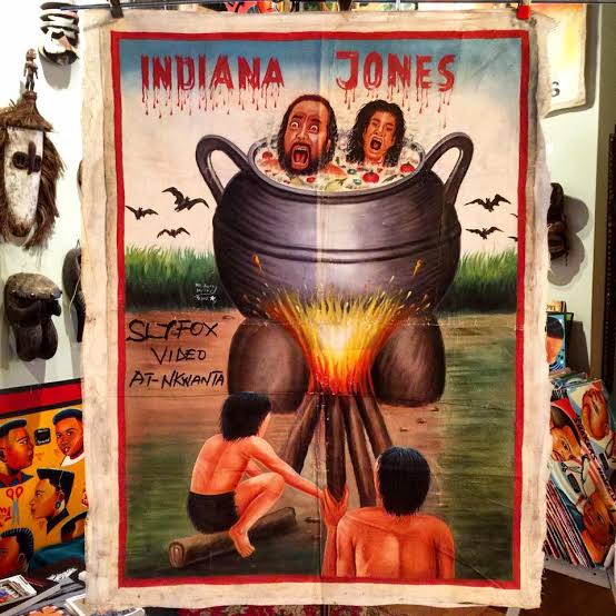 Zo Bula Bula そんなシーンあったか っていうガーナのインディジョーンズ映画ポスター どうやら世界観がよく似てる キングソロモンの秘宝 に出てくるシーンを持ってきてるらしい この映画もアフリカの人々にひどく失礼な描写で 今となっては日本でも