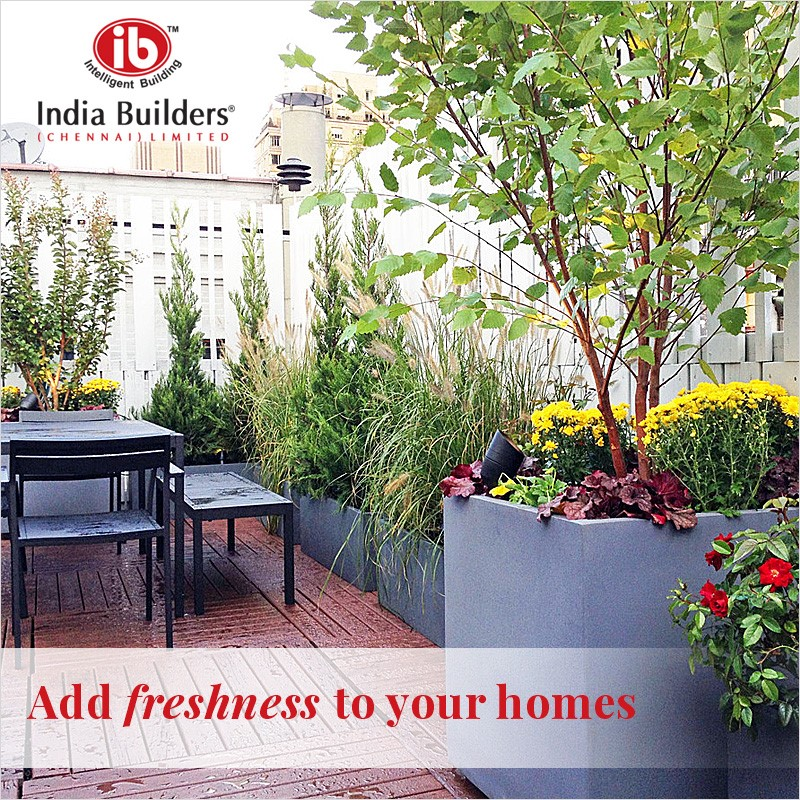 IndiaBuilders's tweet photo. #IndiaBuildersTips
A roof-top garden can arouse admiration if you decorate it in the right way. It offers a respite from the Chennai heat &amp; can be used for outdoor entertaining. Find luxury homes with landscaped terrace gardens to suit your taste @ https://t.co/zTlA9djfoS. https://t.co/rvK8ICajTc