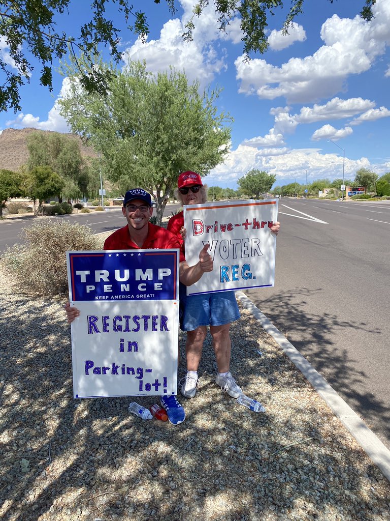 Christ0pherAZ's tweet image. Incredible job the Trump Victory team did today, 8 new voters registered in just a few hours!! 

This is how we are going to #KeepArizonaRed in November! #LeadRight