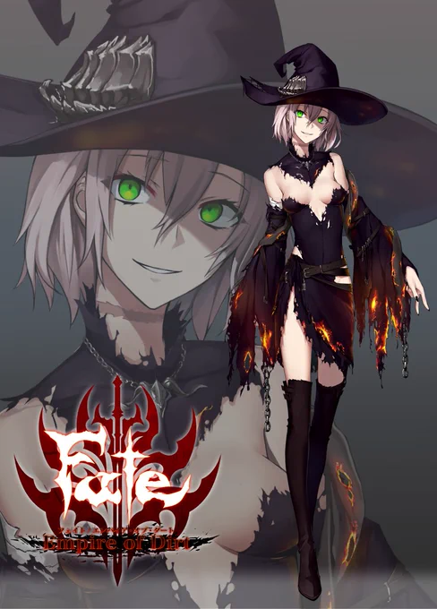 デジタルリリース日(8月初日頃)が近いので、R18同人ゲーム『Fate/Empire of Dirt』の攻略可能キャラを改めて紹介させて頂きます。本日紹介するのは主要キャラクターとなります。主人公の命を狙う複数の人格?(赤眼・緑眼・青眼)を持つ狂気的な少女・魔女ちゃんです。ボイスはゆづきひな。さまです。 