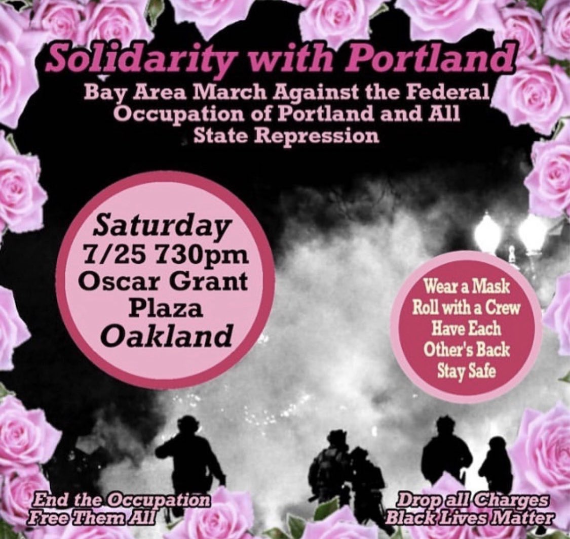 SHOUTOUT @MARINYLF FOR STANDING UP AGAINST FACISM FOR THE BAY AREA JOIN THEM TOMORROW TO #StandWithPortland #J25 AND IF TOU CANT STAND WITH THEM IN THE STREETS ATLEAST GO SEND SOME MESSAGES OF SUPPORT AND HELP SPREAD THE MESSAGE