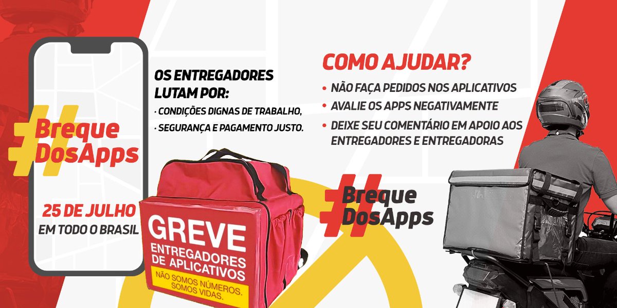 cirogomes's tweet photo. Apoie o #BrequeDosApps. Apoie a luta dos entregadores e entregadoras de todo o Brasil por condições dignas de trabalho. ✊

➡️ Dê RT e use a hashtag para ajudar a divulgar! https://t.co/XhDyZEMjWE
