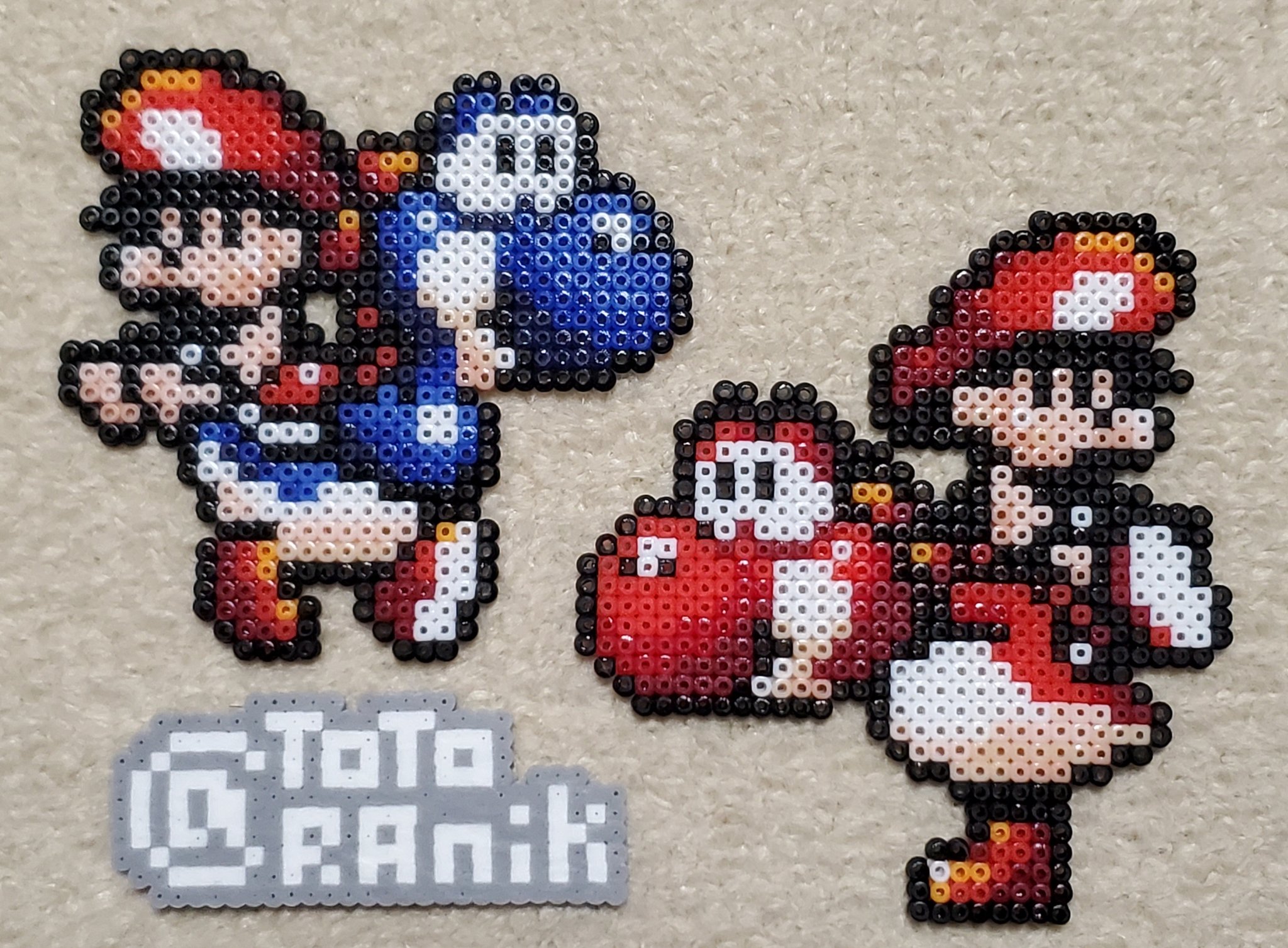 アイロンビーズ う 赤 青 4パック 