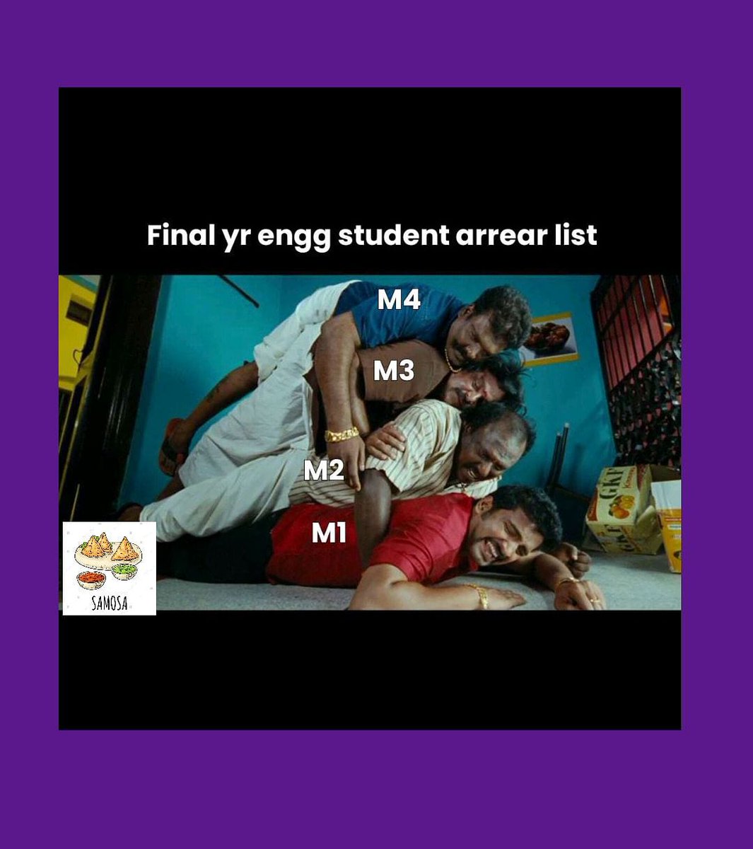 MemesSamosa's tweet photo. soodana_samosa_memes
Arrears alaparaigal...

#soodana_samosa_memes #tamilmemes #funoverload #annauniversity #collagearrear #Engineeringmaths https://t.co/Qy9O68R7Dl
