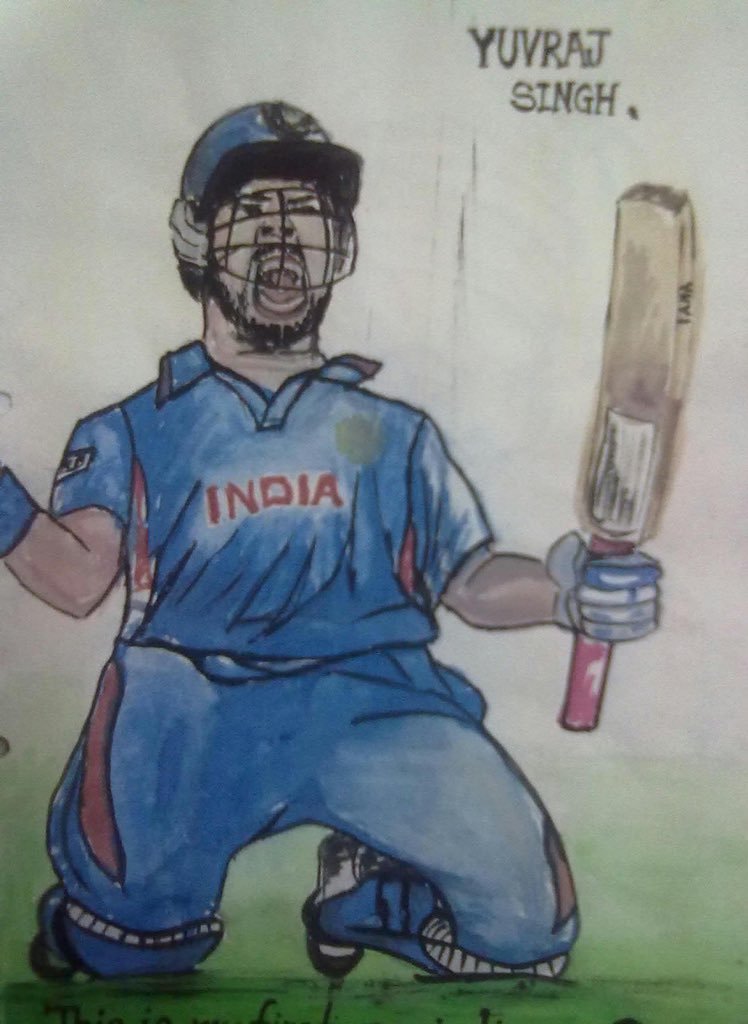 Yuvians12's tweet photo. Here’s love for @YUVSTRONG12 
By artist #Yuvian #Yuvifan @SJsArt12 
#YuviArt #LoveYuvi https://t.co/QoR8Y3bXdw