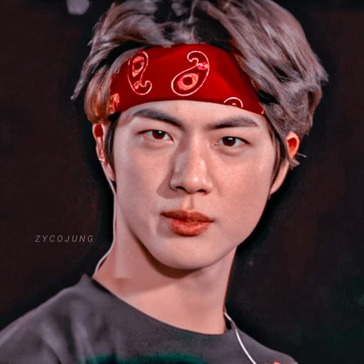 LinLin95480087's tweet photo. Can't forget about this Kim Seokjin with a red bandana, and a handsome face😭

Vote for @BTS_twt 

#MTVHottestBTS https://t.co/vVumbD77UC