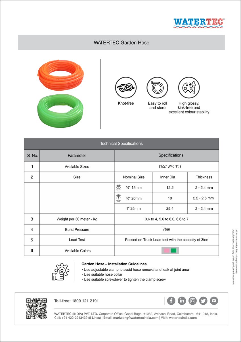Watertecind's tweet photo. A Steady of freshness and functionality with Watertec India Garden Hose.
#watertecindia #GardenHose #bathrooms #sanitaryware #seatcover #bathfittings #hygiene #showers #accessories #plumbing #pipes #waterman #contiplus #vrh #polymer #floortrap #stainlesssteel #connectionhose https://t.co/bYSmvd3kMw