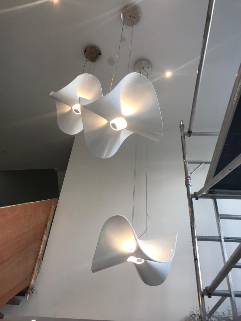 We don’t just specialise in EV charging we also do a lot of private jobs and here’s one we done for the boss.(Take note, this is not the finished article) #mixingitup #lights #electricalwork