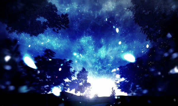 scenery sky no humans star (sky) night starry sky tree  illustration images