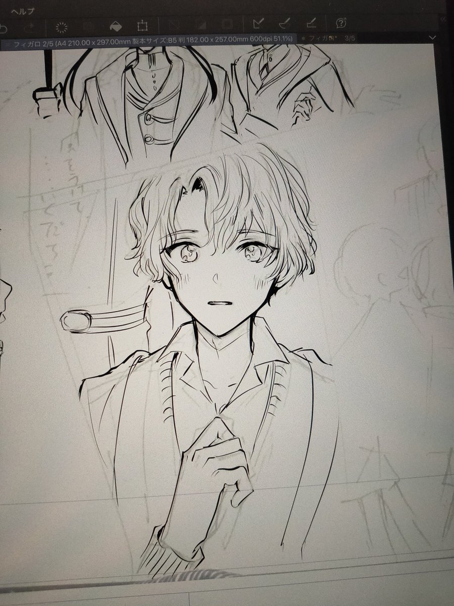 個人的に若ファは短髪派なんだけどいい感じに魔性に描けてつらい。 