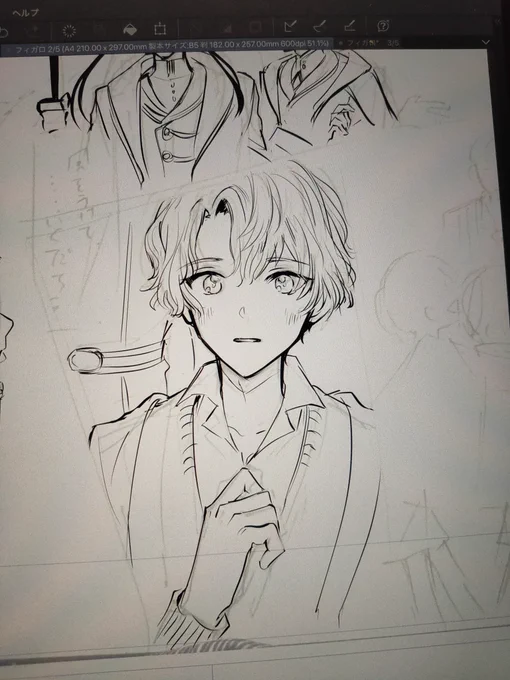 個人的に若ファは短髪派なんだけどいい感じに魔性に描けてつらい。 