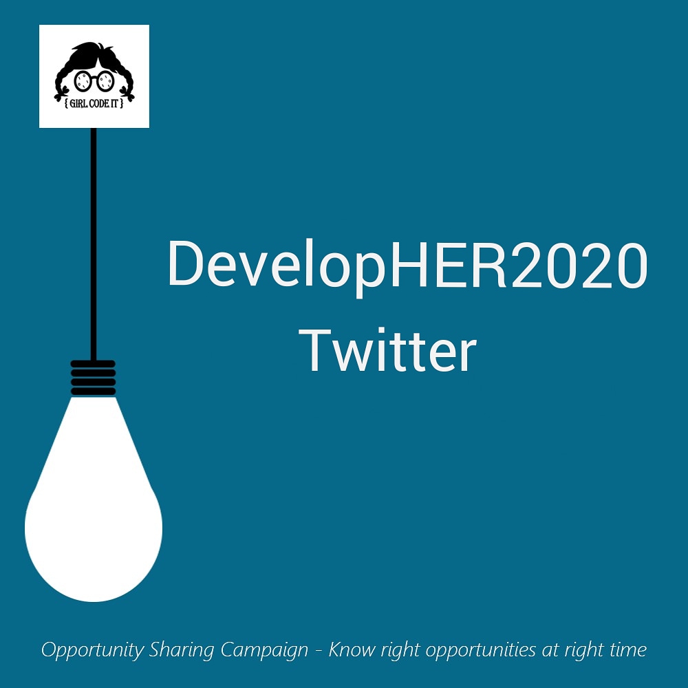 GirlCodeIt1's tweet photo. @Twitter is calling female developers in India Woman technologist 👩💻
Apply NOW for #DevelopHER2020 to join for a virtual two-day program for 2nd and 3rd year students who identify as women 👇
https://t.co/QNFV5sjFen
#develop #twitter #womenintech #developher2020 #technology https://t.co/BdKP7lVMEZ