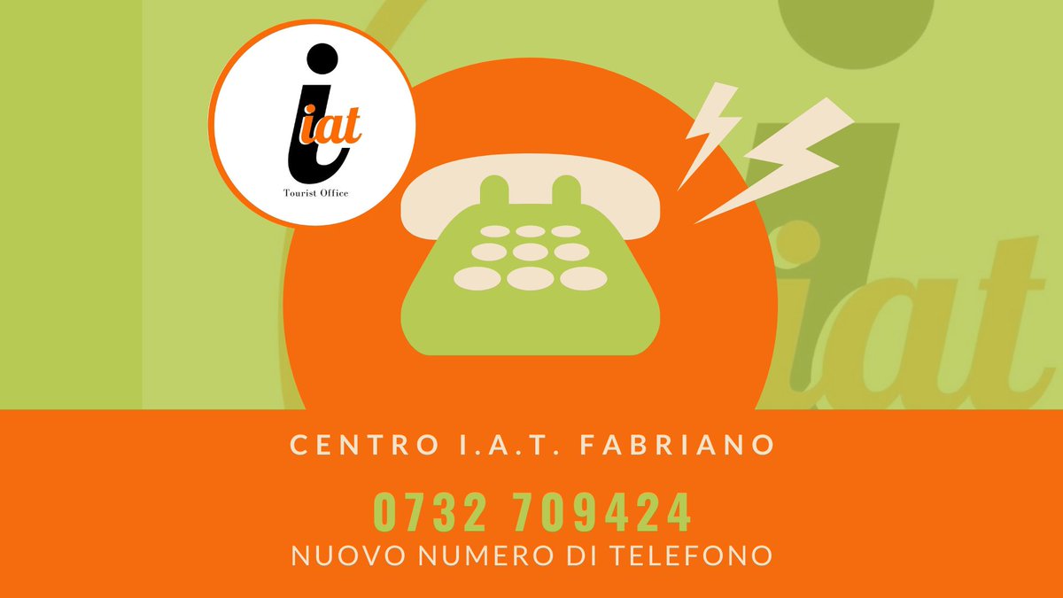 Nuovo contatto telefonico per il centro I.A.T. di #Fabriano 0732 709424 #fabrianoturismo #destinazionemarche
